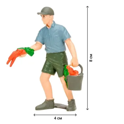Игрушки фигурки в наборе серии “На ферме“,  7 предметов (фермер, кролик, утка, курица)