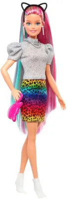 Кукла Barbie с разноцветными волосами