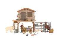 Набор фигурок животных серии “На ферме“: лошадь, козы, фермер, инвентарь 