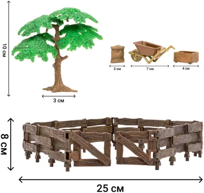 Игрушки фигурки в наборе серии “На ферме“, 10 предметов