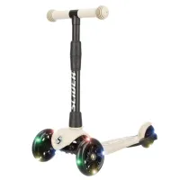 Самокат трехколесный Slider Stile, складной, колеса со светом, цвет: бежевый