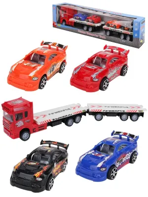 Машинка инерц.«Автовоз с прицепом и 8 гоночными машинками»(66*9*16,5см)