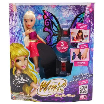 Шарнирная кукла Winx Club "BTW Scratch Art Wings"  Стелла с крыльями для скретчинга, 24см. 