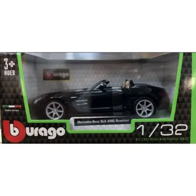 Машинка die-cast Mercedes-Benz SLS AMG Roadster, 1:32, чёрная