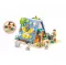 Конструктор пластик SLUBAN.Летний домик (341 дет.,3 фигуры,в кор.)(38X28,5X6,7)