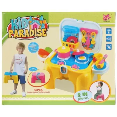 Набор игровой кухня - табурет, на бат. свет+звук, с аксесс. LM90020