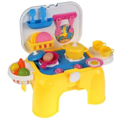 Набор игровой кухня - табурет, на бат. свет+звук, с аксесс. LM90020