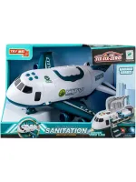 Набор транспорта “Самолёт: городские службы“ (30х28х25 см, свет, звук, с ручкой)