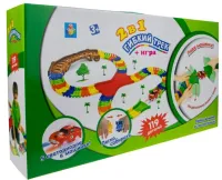 1 toy гибкий трек “Большое пут-е“ прекресток, мини-мост, 1 машинка со светом, 119 дет 