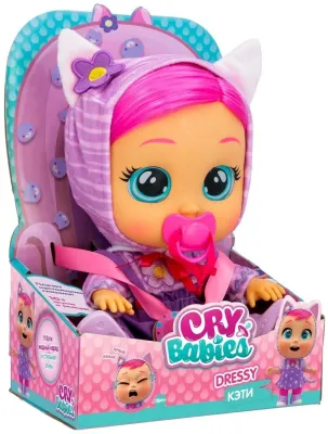 Cry Babies Кукла Кэти Dressy интерактивная плачущая