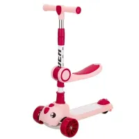 Самокат-трансформер трехколесный, колеса: PU со светом, размер: 58*29*67 см, цвет: красный