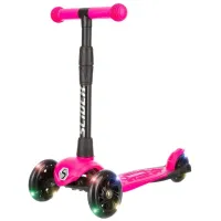 Самокат трехколесный Slider Stile, складной, колеса со светом, цвет: фуксия