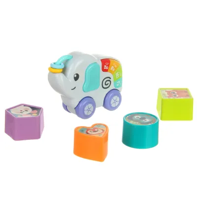 Развивающая игрушка Каталка-ходунки "Слоненок", розов., на бат.,в кор.