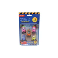 Игровой набор штампиков Among Us - серия 2, 5 шт в блистере, с короной, рыцарь, желтый