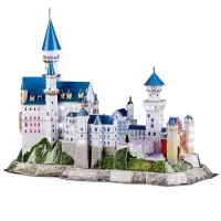 3D пазл Замок Нойшванштайн с LED-подсветкой, 128 деталей 