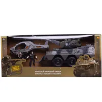 Боевая сила. Набор военной техники: танк, вертолет, 2 фигурки солдат