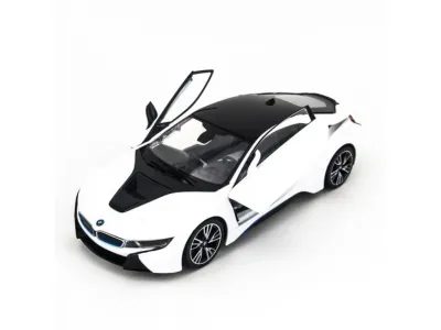 Машина р/у 1:14 BMW i8, вручную открывающиеся двери, цвет белый 27MHZ