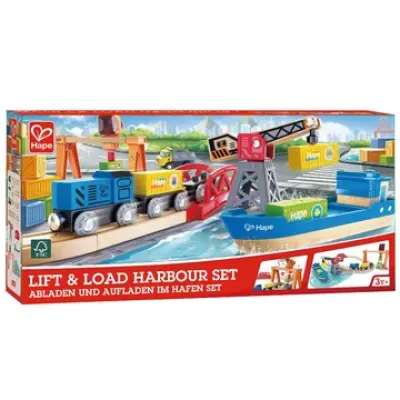 Деревянная железная дорога “Подъемно-погрузочная гавань“, 26 элементов 