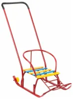 Санки Мишутка-5 с колесом (красный)