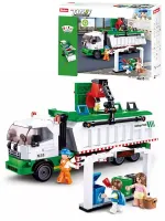 Конструктор пластик.SLUBAN.Город.Мусоровоз (432 дет,3 фигуры,в коробке) 