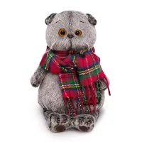 BUDI BASA Басик и красный шарф в клеточку 22 см