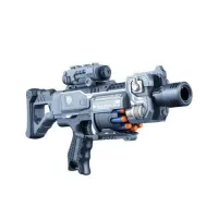 Бластер “Blaze Storm“ серо-голубой с 20 мягкими пулями, автоматическая стрельба, в коробке