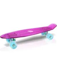 Пенни борд Zilmer “Ночная комета“ (57х16 см, алюм., свет. доска, аккум., PU колёса свет. 60х45 мм, 