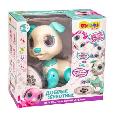 Игрушка р/у Mioshi Active “Добрые животные: Собачка Сердечко“ (20 см, 4 кан., свет, звук, зел.)