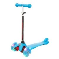 Самокат трехколесный, колеса PU со светом, размер самоката: 57*25*68 см, цвет: голубой