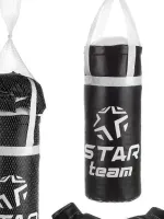 Боксерский набор "STAR TEAM" №2 средний, цвет черный, вес: груша - 2,5 кг, перчатки
