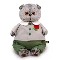 BUDI BASA Кот Басик в комплекте с цветком 19 см