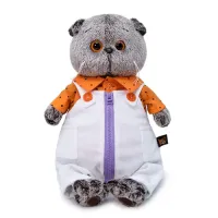 BUDI BASA Басик в белом комбинезоне, 30 см