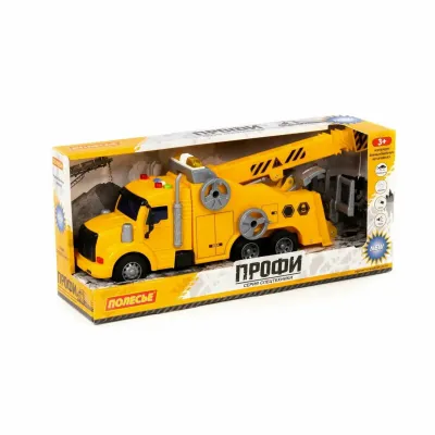 "Профи", автомобиль-эвакуатор №2 инерционный (со светом и звуком) (жёлтый) (в коробке)