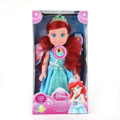 Кукла “Карапуз“ DISNEY PRINCESS Ариэль 37СМ, НА Бат. Озвуч., Светится Амулет