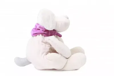 Собака 45 см белый/фиолетовый, Lapkin