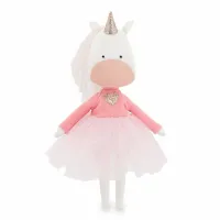 Единорог Дафни  в платье с сердцем 30 см