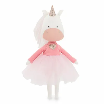 Единорог Дафни  в платье с сердцем 30 см