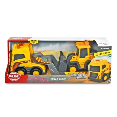 Грузовик Volvo 32 см свет звук и погрузчик 9 см Dickie Toys