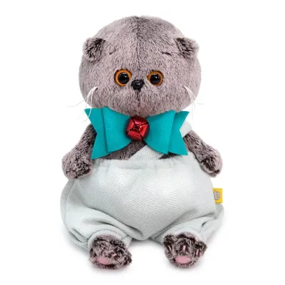 BUDI BASA Кот Басик BABY в шортиках и банте с колокольчиком 20 см