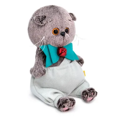 BUDI BASA Кот Басик BABY в шортиках и банте с колокольчиком 20 см