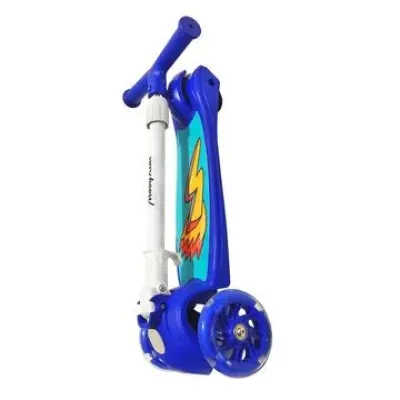 Самокат Moby Kids FLY, складной, 120 PU со светом, синий