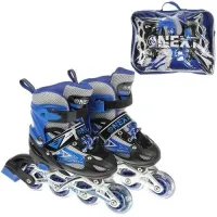 Ролики NEXT раздв., PVC, алюм. рама,переднее колесо со светом р. 29-32