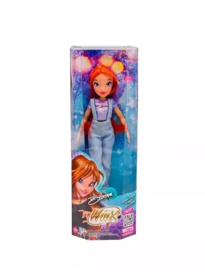 Шарнирная кукла Winx Club Блум в джинсах с крыльями, 24 см,