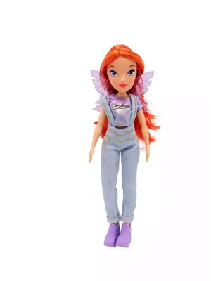 Шарнирная кукла Winx Club Блум в джинсах с крыльями, 24 см,