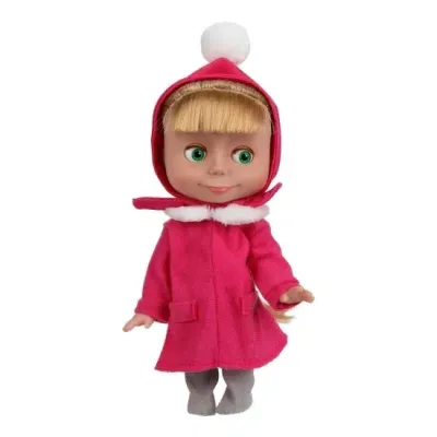 Кукла на бат озвуч Маша и Медведь маша 25 см, озвуч, зимняя одежда, кор КАРАПУЗ