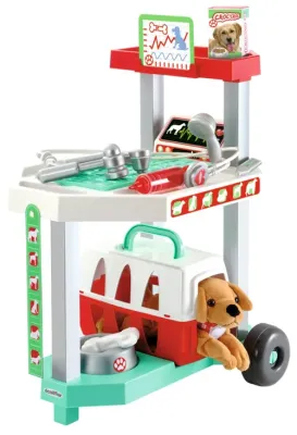 Тележка доктора - ветеринара с собачкой 15 пр. Ecoiffier
