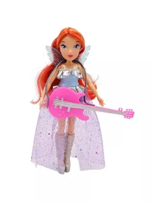 Шарнирная кукла Winx Club “Rock“ Блум с крыльями и аксессуарами (4 шт.), 24 см.