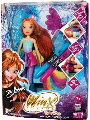 Шарнирная кукла Winx Club "Hair Magic" Блум с крыльями и маркерами (2 шт.),  24 см.