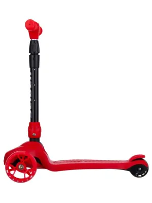 Самокат трехколесный с принтом, колеса PU светящиеся, подшипники ABEC-7, цвет: красный