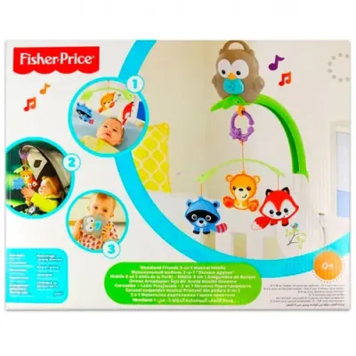 Fisher-Price Музыкальный мобиль 3-в-1 “Лесные друзья“